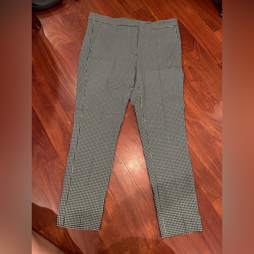 Zara Black and White Checkered Work Pants
